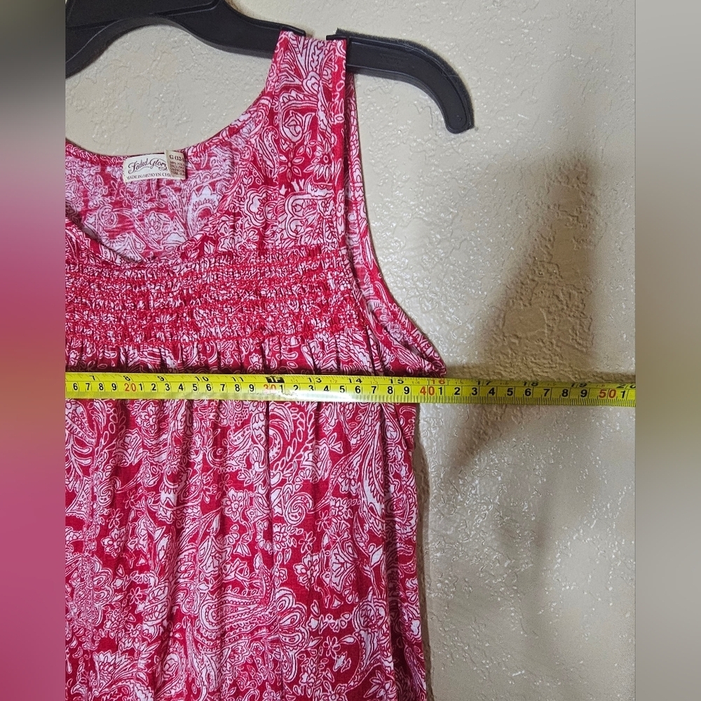 Faded Glory Tank Boho Top Blouse Plus Sz L 12W-14W Sleeveless Peasant Banded Hem - Picture 4 of 5